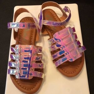 Petallia Pink Iridescent Sandals -Girl/Tod Size 11